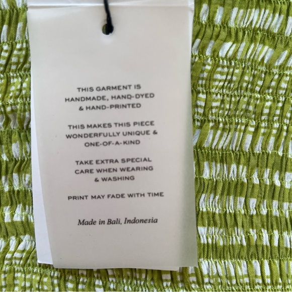 Faithfull the Brand Green and White Ruched Sweetheart Sundress - Picture 4 of 13